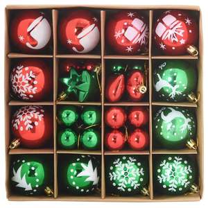 Juego de 40 Adornos Navideños de Plástico Rojos y Verdes para Decoración de Árboles y Bolas - Product Image 3