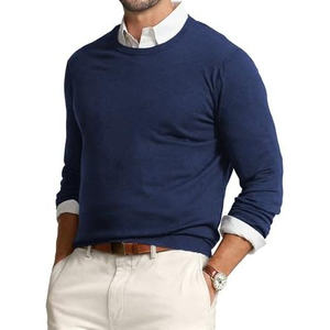 Suéter de Punto Negro para Hombre, Marca AL SWANS INTERNATIONAL, Cuello Redondo, Manga Larga, Corte Regular, Algodón, para Otoño - Product Image 5