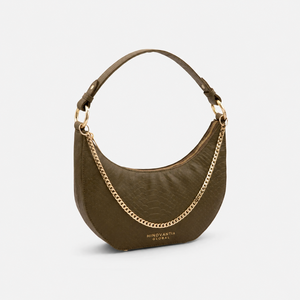 Sac à bandoulière rétro en cuir bio, sac hobo tendance et écologique avec chaîne et fermeture éclair, petit sac à main pour les voyages quotidiens - Product Image 5