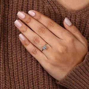 Bague de mariage en diamant Asscher cultivée en laboratoire certifiée IGI Bague de fiançailles et de promesse en or jaune massif 14 carats Cadeaux de style à la mode pour elle - Product Image 2