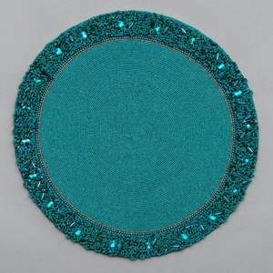 Manteles individuales bordados con cuentas de semillas para una cena elegante, manteles individuales bordados a mano con cuentas de semillas para decoración de mesa - Product Image 4