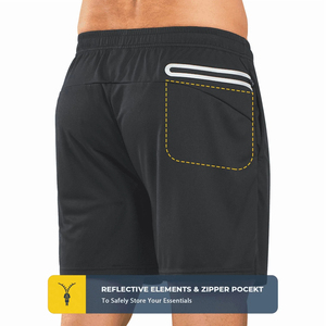 Men's Sporty Quick-Drying Breathable Windproof Waterproof Double-<b>Layer</b> Running Activewear Shorts - Product Image 4