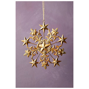 Adorno Colgante Decorativo de Copo de Nieve de Metal Cortado con Láser para Decoración de Árbol de Navidad - Product Image 4
