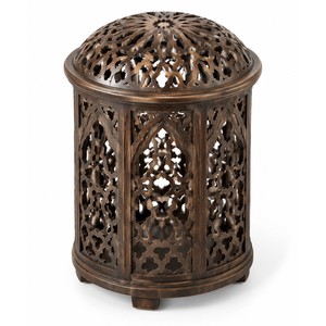 Table d'appoint marocaine en bois d'acacia avec dôme perforé, vente en gros |   Fait main - Product Image 1