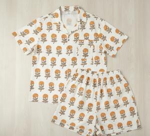 Conjunto de Pijama de Algodón Térmico de Lujo para Mujer, Estampado a Mano, Cuello en V, Manga Larga, Ropa de Dormir - Product Image 5