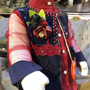 Crushing Baby Girl Formal Cotton Skirt Blouse with Floral Sleeveless Design and Fancy Purse Latest Children Dress - Product Image 3