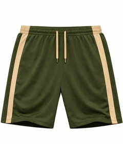 Men Olive Green Beige Sports TShirt And Shorts Set Breathable Quick Dry Gym Wear <b>Athletic</b> Running Training Activewear Outfit Set - Product Image 4