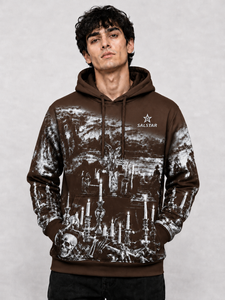 Sweat à capuche marron Halloween OEM, logo personnalisé, en molleton de coton, style streetwear, fournisseur en gros, usine - Product Image 1
