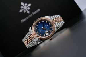 นาฬิกาข้อมือผู้ชาย Alexander Ferros รุ่น Elegant 8032D/05 ตัวเรือนสแตนเลสสตีล สายแบบ Butterfly Clasp กระจกแซฟไฟร์ กันน้ำ 5BAR ระบบจักรกลอัตโนมัติ Miyota - Product Image 4