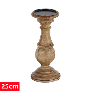 Candelabro de Madera Pulida Hecho a Mano, Ecológico, para Decoración de Mesa en Bodas, Cenas y Fiestas Tradicionales - Product Image 4