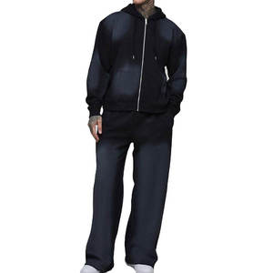 Conjunto Deportivo para Hombre con Capucha, Color Negro, Cierre Completo, Estilo Casual, Holgado, Sudadera y Pantalones, Transpirable, de Algodón, para Otoño - Product Image 6