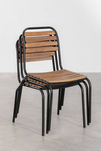 Chaises de salle à manger industrielles modernes en teck meubles de maison durables en métal empilables pour une utilisation intérieure dans Villa Hotel Apartment - Product Image 5