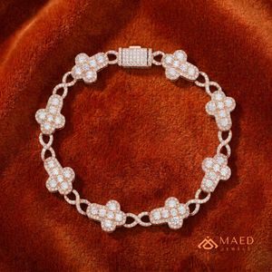 Pulsera de Cadena Fina con Moissanita en Oro Rosa, Joyería de Moda de Los Ángeles, Regalo Elegante para Uso Diario - Product Image 5
