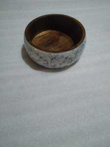 Bol à salade artisanal exclusif en bois émaillé avec cuillère, ensemble de vaisselle décorative de luxe pour la cuisine moderne - Product Image 6
