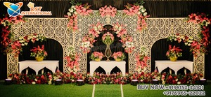 Décoration de scène sur le thème de la mosquée, panneau découpé au laser style Mehrab, écrans métalliques décoratifs découpés au laser personnalisables, cadres style Mehraab en promotion - Product Image 2