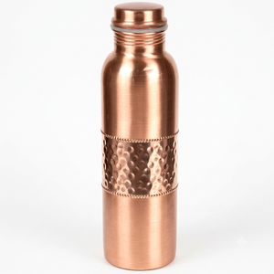 100% Pure Copper Water <b>Bottle</b> Hammered Jointless Leakproof Ayurvedic Drinking Vessel Custom Logo Wholesale Metal <b>Flask</b> <b>Bottle</b> - Product Image 1