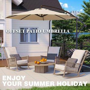 Buitenparasol met meerdere kleuren, offset, verkleuringsbestendig, met kap van gerecycled materiaal, oneindig verstelbare kantel, cantilever hangend ontwerp - Product Image 3