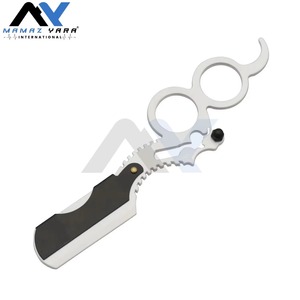 Professional Straight <b>Single</b> <b>Blade</b> Barber <b>Razor</b> Ring Handle Cut Throat Shavette White Black Mens Salon Home Shaving Grooming - Product Image 2