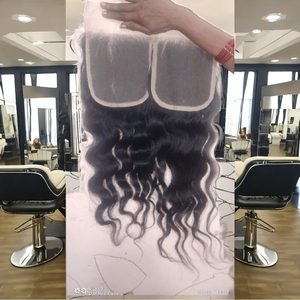 100% Cierres de cabello crudo. Cabello humano de buena densidad. Cierres de encaje 4X4 5X5 6X6 Cierres de cabello indio de la India. - Product Image 1