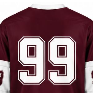 Maillot de hockey sur glace bordeaux pour hommes, manches longues, en polyester, pour sports d'équipe, entraînement et performance - Product Image 4