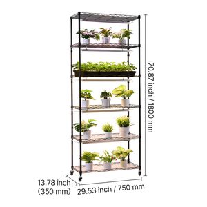 Supporto per Piante da Interno a 6 Livelli con Luce di Crescita da 150W, Altezza 180cm, Timer 4/9/14H, 4 Ruote per Esposizione Piante - Product Image 2