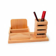 Support à stylos en bois pour bureau, organiseur de bureau artisanal pour stylos, crayons et fournitures de papeterie - Product Image 6
