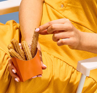 Plateau d'emballage alimentaire rapide écologique pour sauce churros pour biscuits Sushi boulangerie pâtisserie truffes au chocolat personnalisé en relief