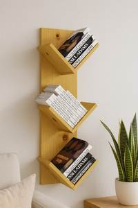 Solid Wooden Floating Wall <b>Shelves</b> Wall Mounted Storage Organizer For Living Room Bedroom Office Decoration - Product Image 6