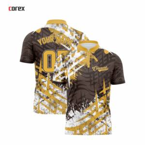 เสื้อเจอร์ซีย์โบว์ลิ่งผู้ชายแบบมีซิป ปรับแต่งได้ พร้อมพิมพ์ชื่อทีมและหมายเลขด้วยเทคนิคฮีททรานเฟอร์ ระบายอากาศได้ดี แห้งเร็ว แขนสั้นสำหรับเล่นกีฬา - Product Image 3