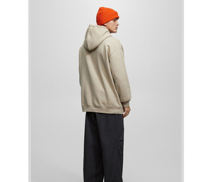 Sudadera con Capucha Extra Grande para Hombre, Color Beige, Manga Larga, Color Sólido, Informal, para Otoño - Product Image 2