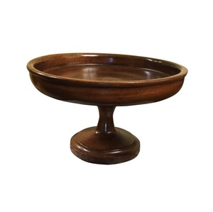 Cuenco Elevado de Madera Rústica para Presentación de Frutas, Centro de Mesa para Servir Bocadillos, Arreglo de Comedor y Uso Doméstico - Product Image 2
