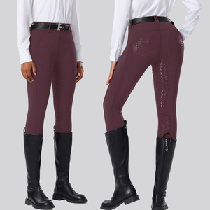 <b>SKI</b> INTERNATIONAL New Arrival Women Equestrian Breeches Silicone Grip Button Closure Riding Jodhpurs High Rise Slim Fit Stretch - Product Image 2