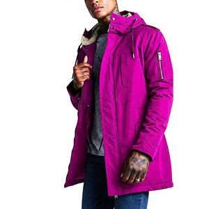 Men's <b>Long</b> Hooded Puffer Jacket Solid Color Windproof Casual Winter <b>Coat</b> with Zipper and Fleece Lining - Product Image 4