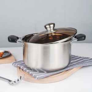 Grande marmite de cuisson professionnelle en acier inoxydable avec base à induction, marmite à soupe durable pour la maison - Product Image 1