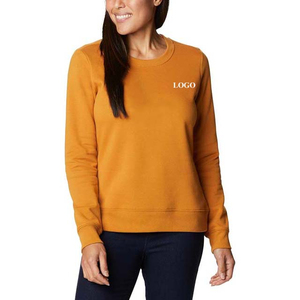 New Design Crew Neck Custom Autumn Gym Fitness Sets Women Plain Cotton Loose Long Sleeve Pullover Crop Top Sweatshirt Women - Product Image 6