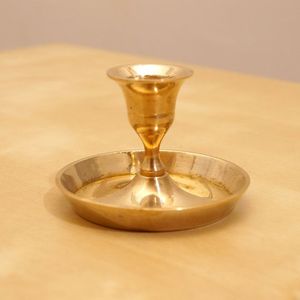 Handcrafted Metal Candle <b>Stand</b> with Base Plate Brass Finish Vintage Design Decorative Holder for Home and Table Centerpiece - Product Image 4