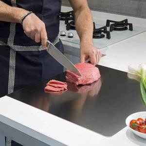 Planche à découper rectangulaire en bois d'acacia avec poignée, non toxique, passe au lave-vaisselle, planche à découper de cuisine - Product Image 1