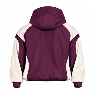 Mens Plum Neutral Contrast Color Windbreaker <b>Hoodie</b> <b>Lightweight</b> Quarter Zip Pullover Running Travel Outdoor Sports Jacket - Product Image 2