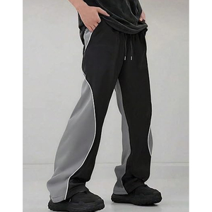 High Quality Mens Baggy Track Pants Drawstring Casual Wear Nylon Lightweight Hip Hop Customized Color & Logo Embroidered Flares - Product Image 2