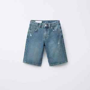 Pantalones Cortos de Mezclilla para Hombre, Estilo Vintage, de Cinco Puntos, Sueltos, con Botones, Lavados, Hip Hop, Rectos, de Verano, a la Moda - Product Image 3