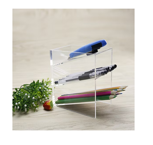 Portaplumas Acrílico Promocional de 3 Niveles, Expositor Transparente Rectangular para Oficina, Portalápices de Escritorio - Product Image 1