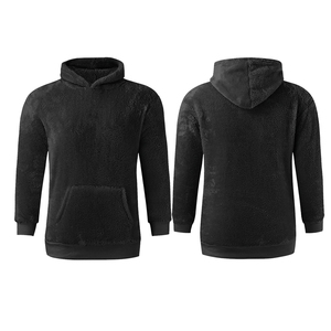 Nueva llegada: Sudaderas con capucha de piel para hombre con bolsillos tipo canguro, color negro, corte ajustado, tallas grandes, estilo urbano, para chicos. - Product Image 3