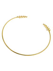 Collar con colgante de hoja de oro para mujer - Product Image 5