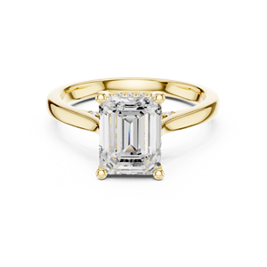 Elegant Emerald Cut Lab Grown <b>Diamond</b> Engagement <b>Ring</b> 14K Yellow Gold Solitaire Bridal Wedding <b>Ring</b> Fine Jewelry - Product Image 2