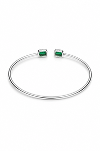 กำไลข้อมือมรกตและเพชร เงินแท้ 92.5 รุ่น KLSB-20802 - Product Image 3