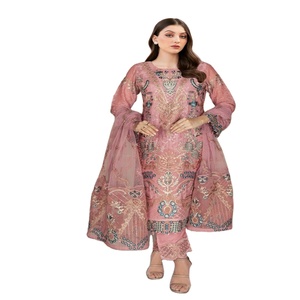 Luxury Chiffon Collection Pakistani Party Wear <b>Lehnga</b> Choli Heavy Embroidery Ramsha Vol N-05 Wholesale Indian Suits - Product Image 1