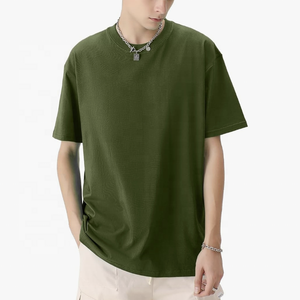 Camiseta atlética de manga corta Unisex de gran tamaño Camiseta holgada básica de algodón de secado rápido para hombre con patrón sólido de cuello redondo - Product Image 1