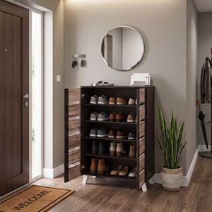 Mueble Zapatero Moderno 2532 de 5 Niveles con Rejillas y 2 Puertas, Organizador Transpirable para Entrada, Mueble de Almacenamiento Independiente - Product Image 1
