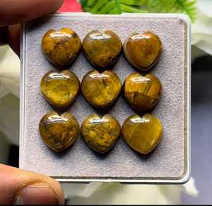 Cabujones de Ojo de Tigre Natural, Corte Marquesa, Amarillos Pulidos para la Fabricación de Joyas - Product Image 1