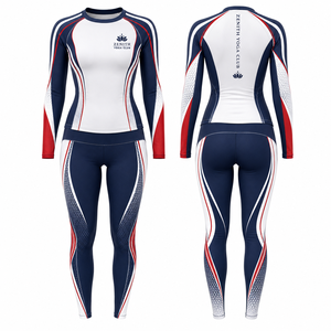 Conjunto de Yoga de 2 Piezas para Mujer, Cuello Redondo, Manga Larga, Cintura Elástica Media, Decoración de Malla de Spandex, Transpirable, Sin Costuras, Elástico en 4 Direcciones - Product Image 1